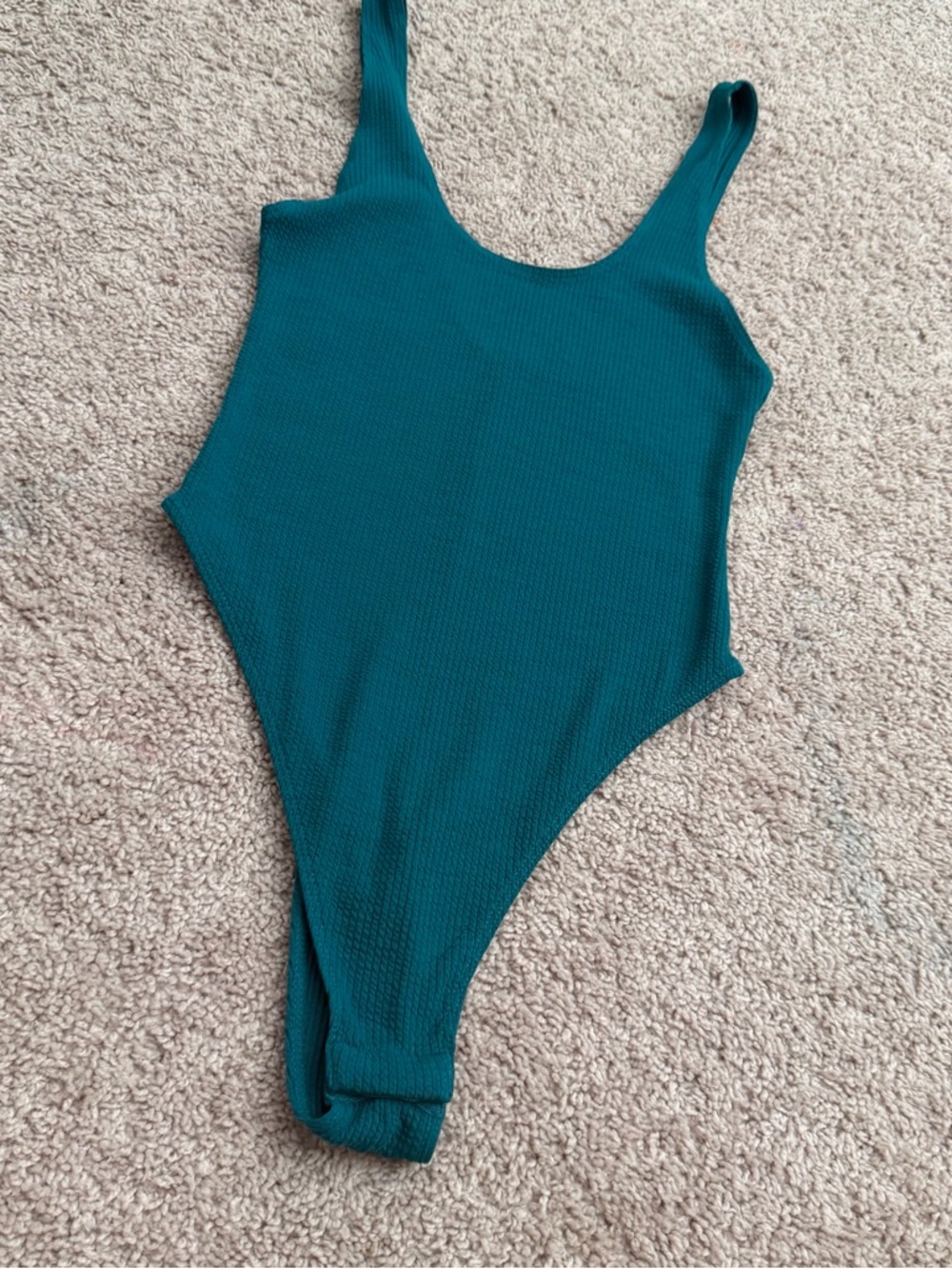 wild fable Teal Ribbed Scoop Neck Bodysuit